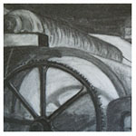 Mill Machinery, 2011 (charcoal on paper)