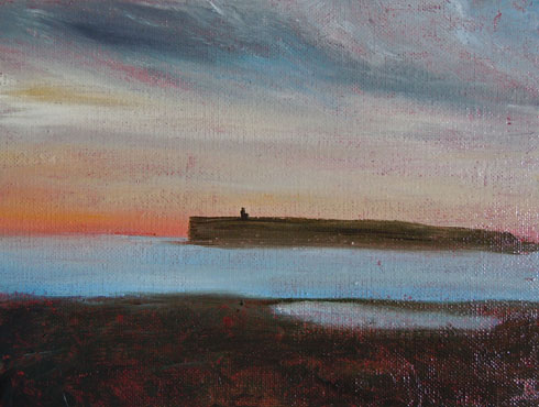 Evening over the Broch, 2011 (oil on canvas on board)