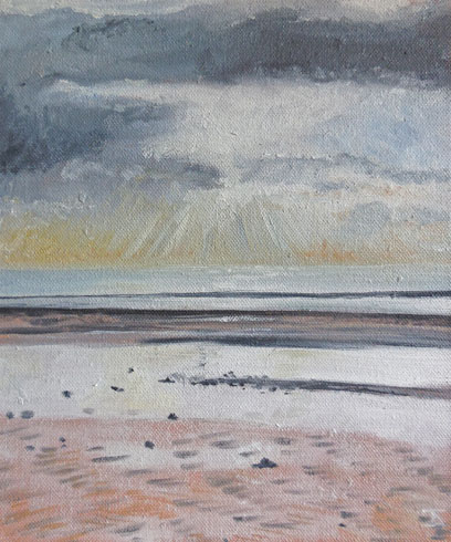 Silver over the Sand, 2016 (oil on canvas on board)